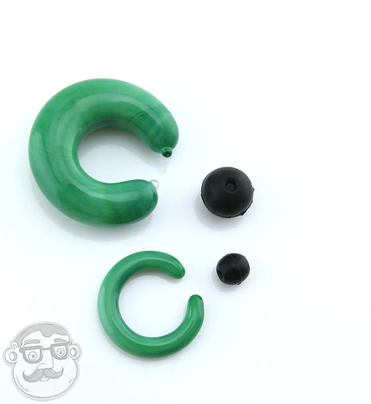 Green Glass Captive Ring - Image 3