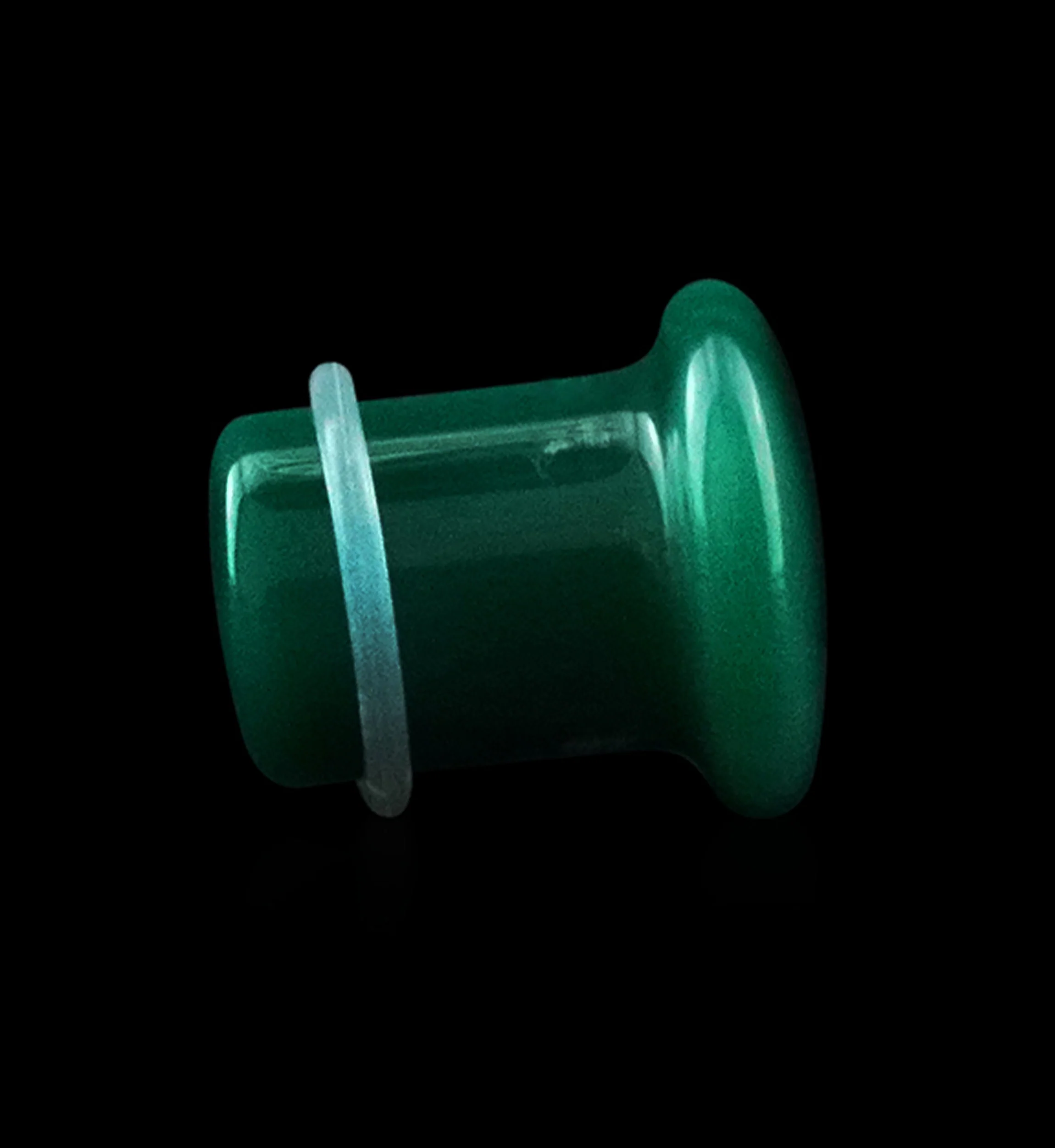 Green Line Agate Stone Plugs - Single Flare - Image 5