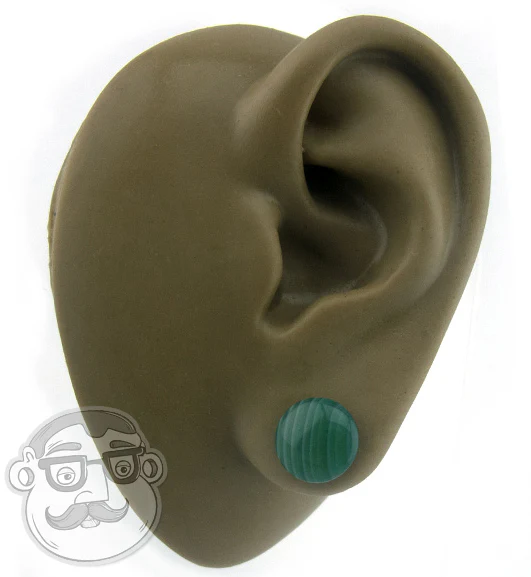 Green Line Agate Stone Plugs - Single Flare - Image 7