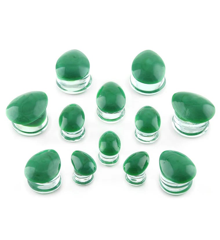 Green Oval Glass Plugs - Image 2