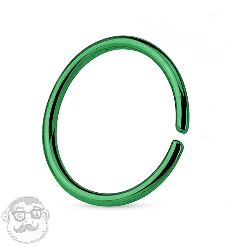Green Seamless Stainless Steel Hoop Ring - Image 2