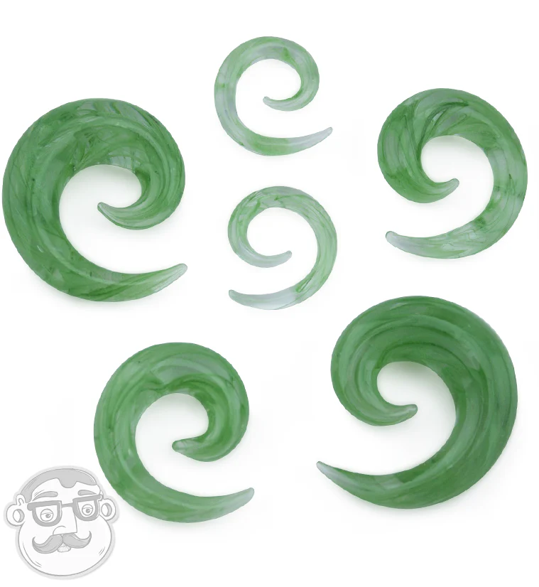 Green Swirl Glass Spirals - Image 6