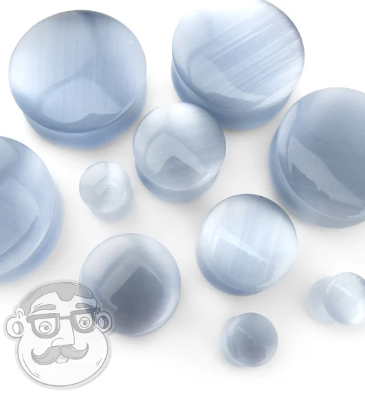 Grey Cat's Eye Glass Plugs - Image 2