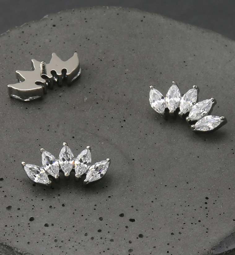 Half Crown CZ Internally Threaded Titanium Top - Image 2