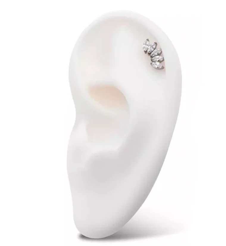 Half Crown CZ Internally Threaded Titanium Top - Image 3