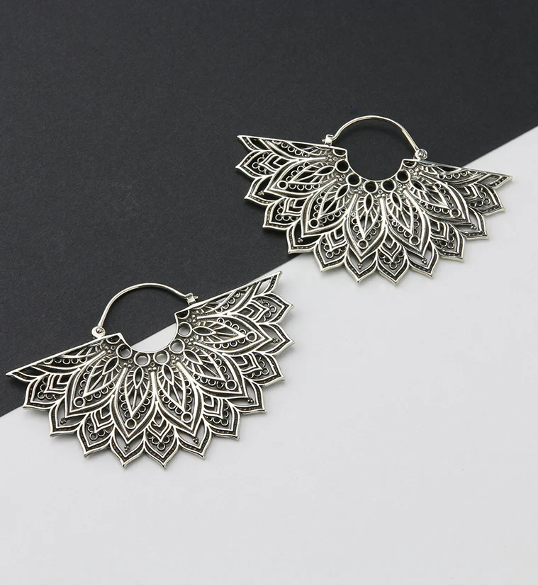 Half Manda White Brass Ear Weights - Image 2