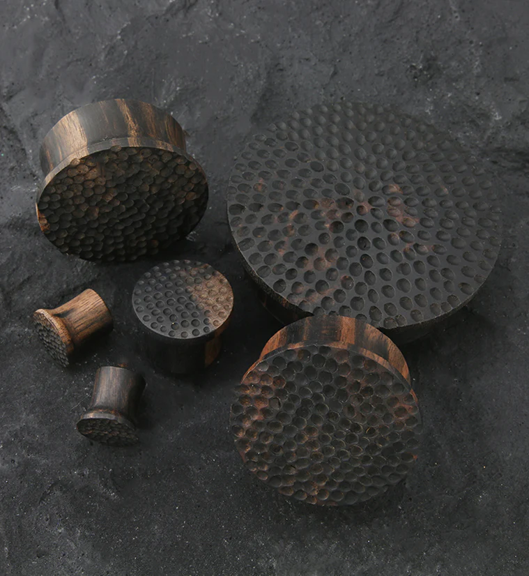 Hammered Areng Wood Mayan Flare Plugs - Image 2