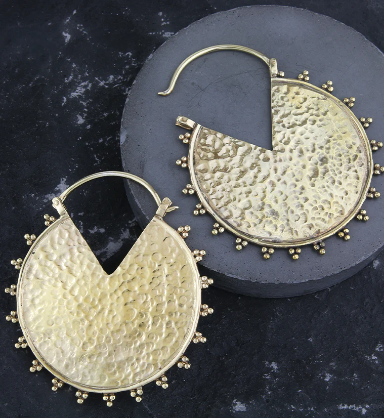 Hammered Beaded Brass Hangers - Image 2