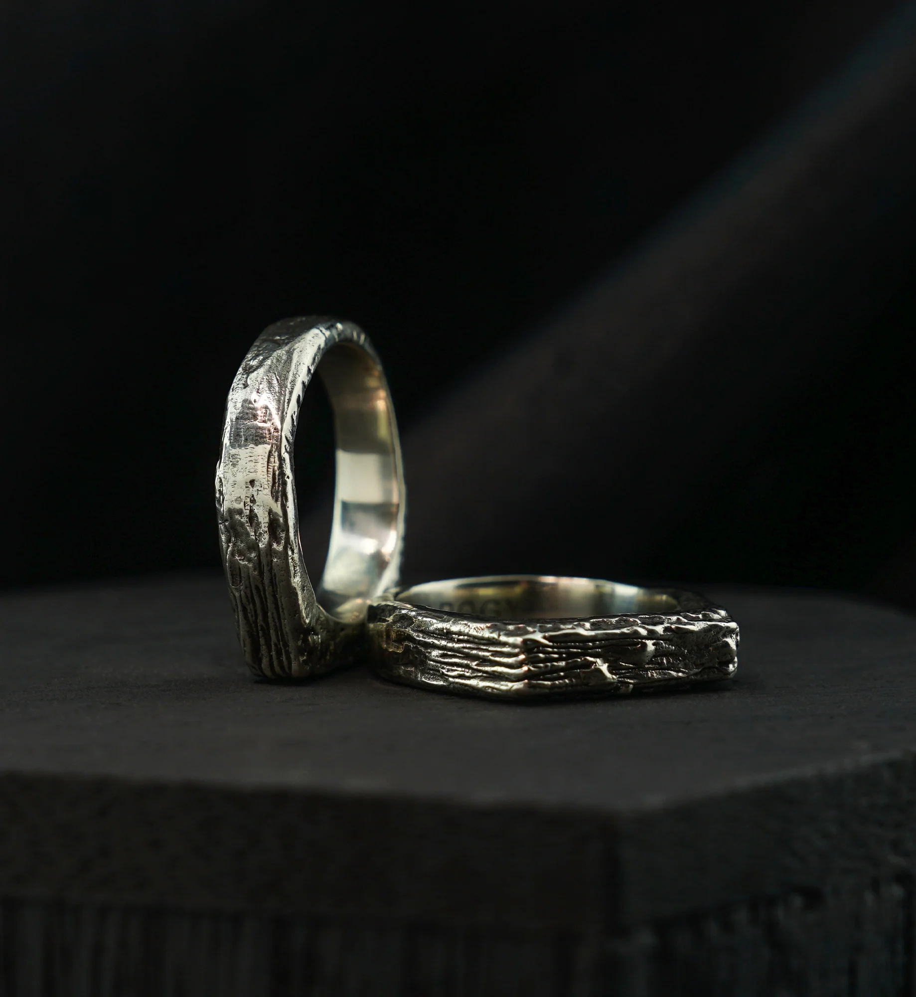 Bark White Brass Ring - Image 3