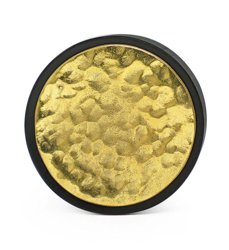 Hammered Brass Inlay Areng Wood Plugs - Image 4