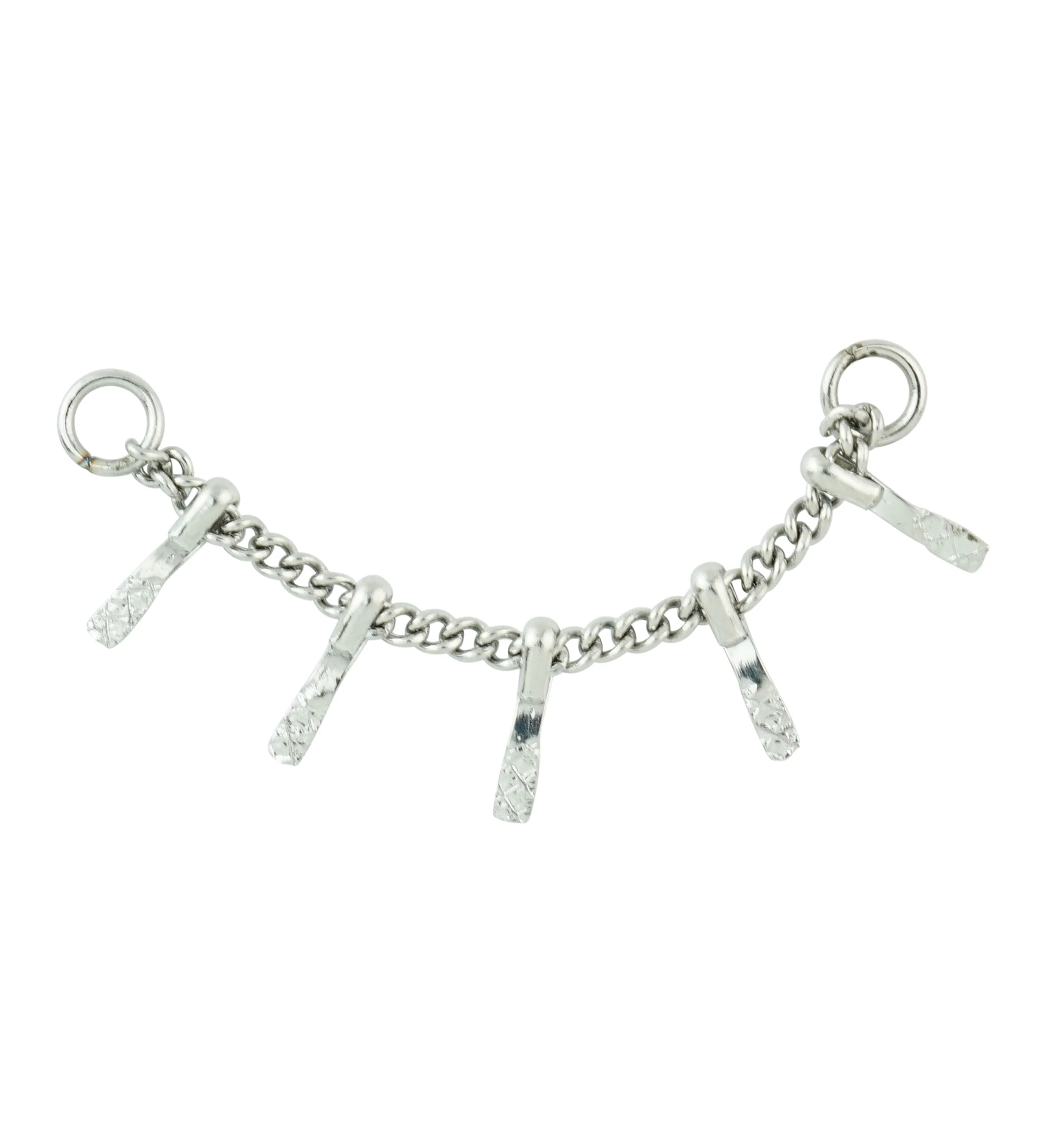 Hammered Dangle Bar Stainless Steel Connecting Piercing Chain