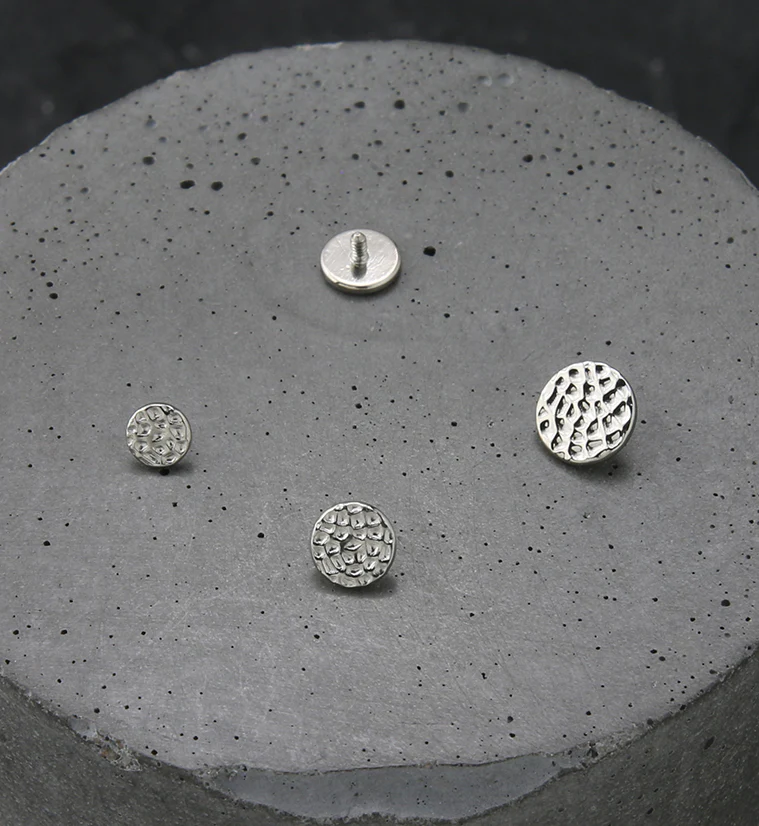 Hammered Disk Internally Threaded Titanium Top - Image 2