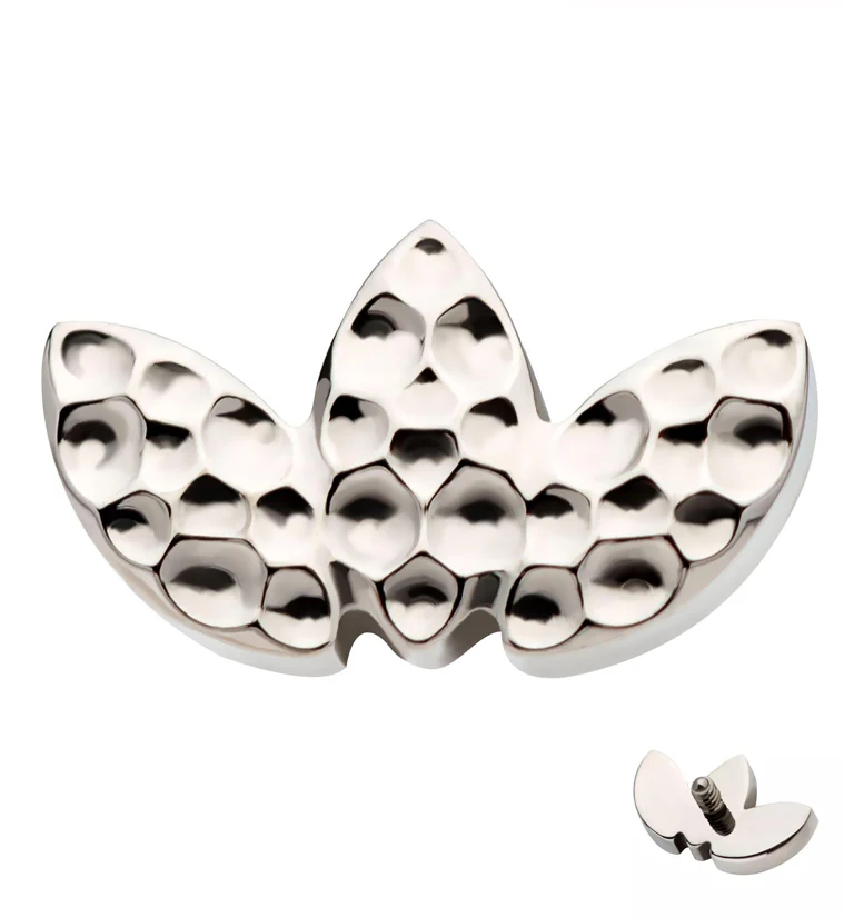 Hammered Triple Empress Internally Threaded Titanium Top