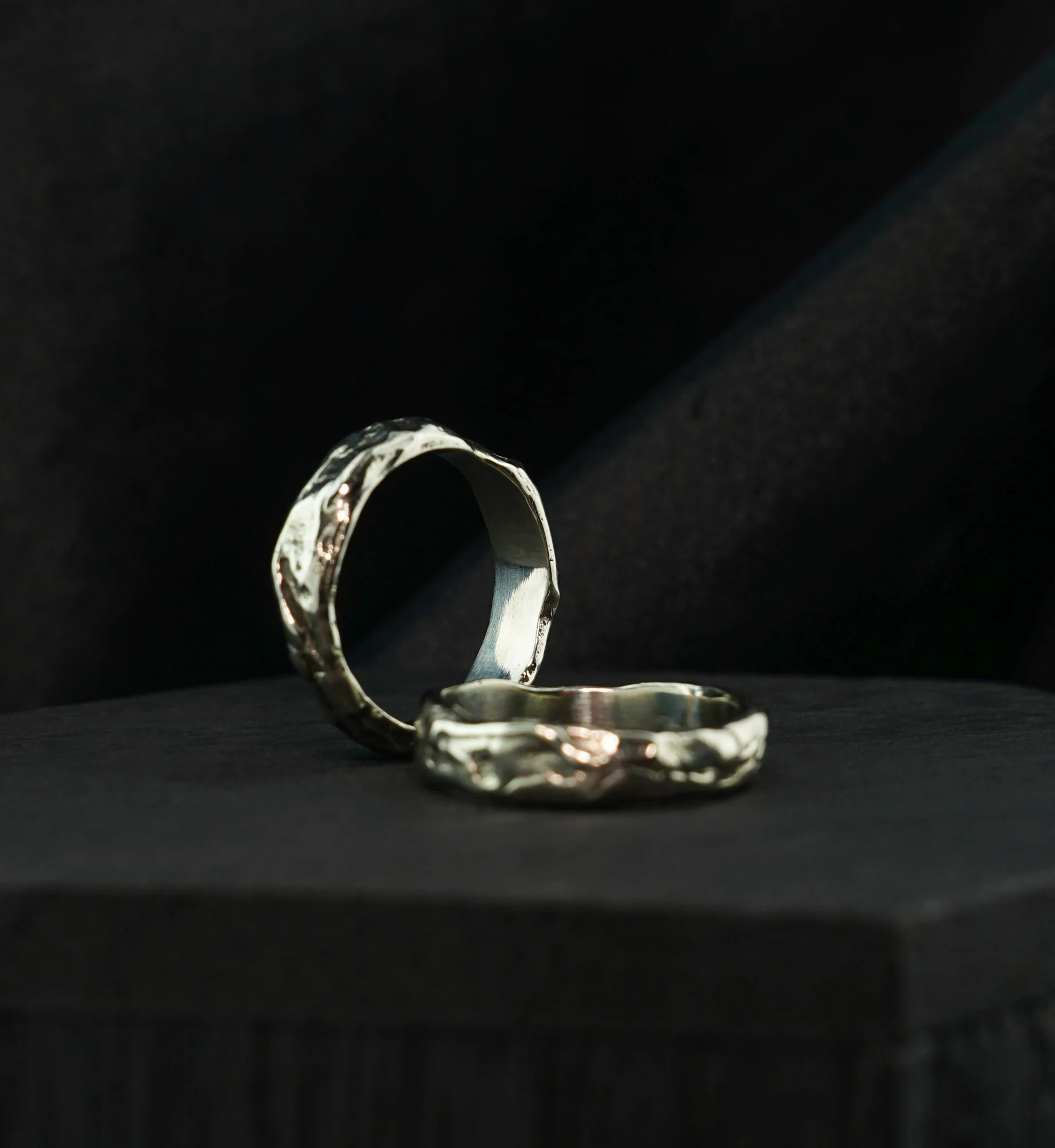 Hammered White Brass Ring - Image 3