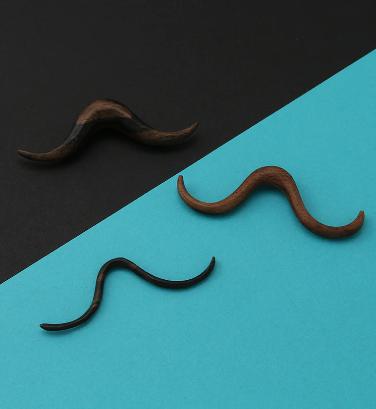 Handlebar Mustache Areng Wooden Septum Bar - Image 2