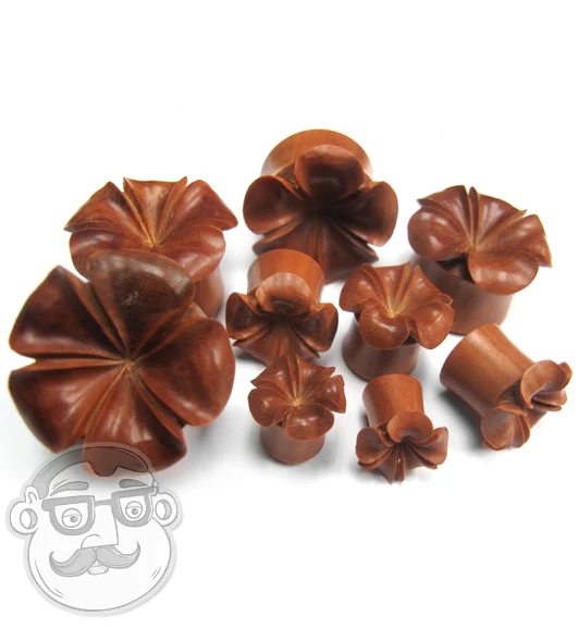 Hawaiian Flower Wood Plugs - Image 4