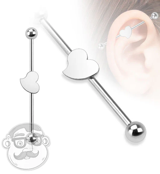 Heart Industrial Stainless Steel Barbell - Image 2