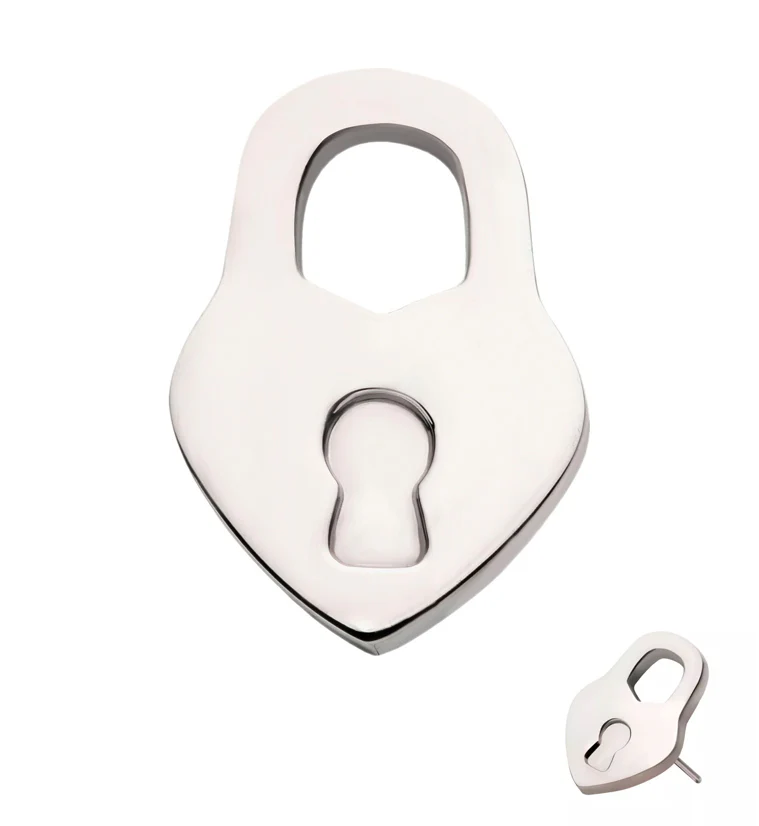 Heart Lock Threadless Titanium Top