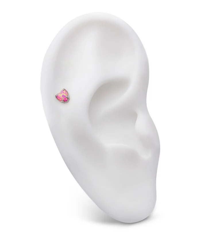 Heart Pink Opalite Threadless Titanium Top - Image 3