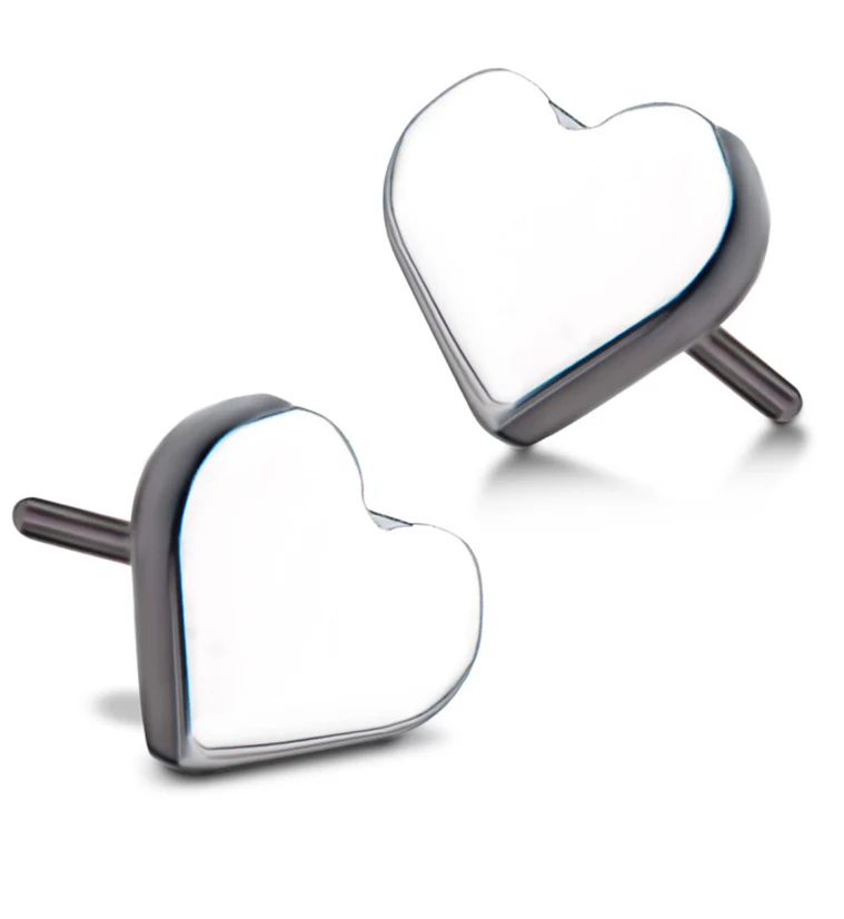 Heart Threadless Titanium Top