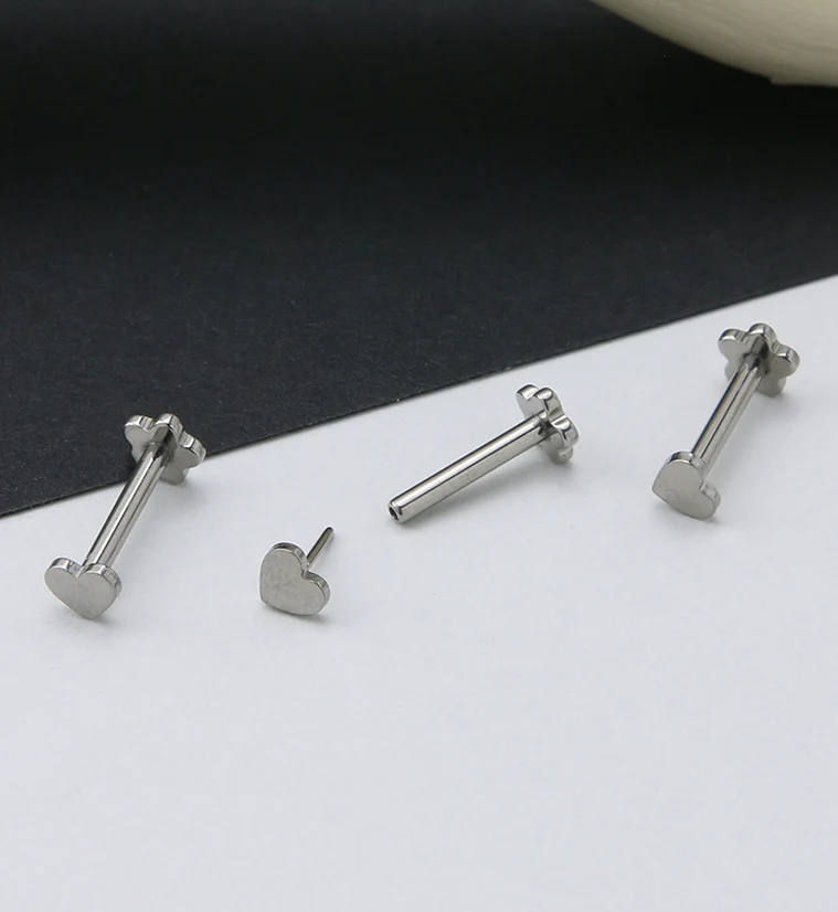 Heart Titanium Threadless Labret - Image 2
