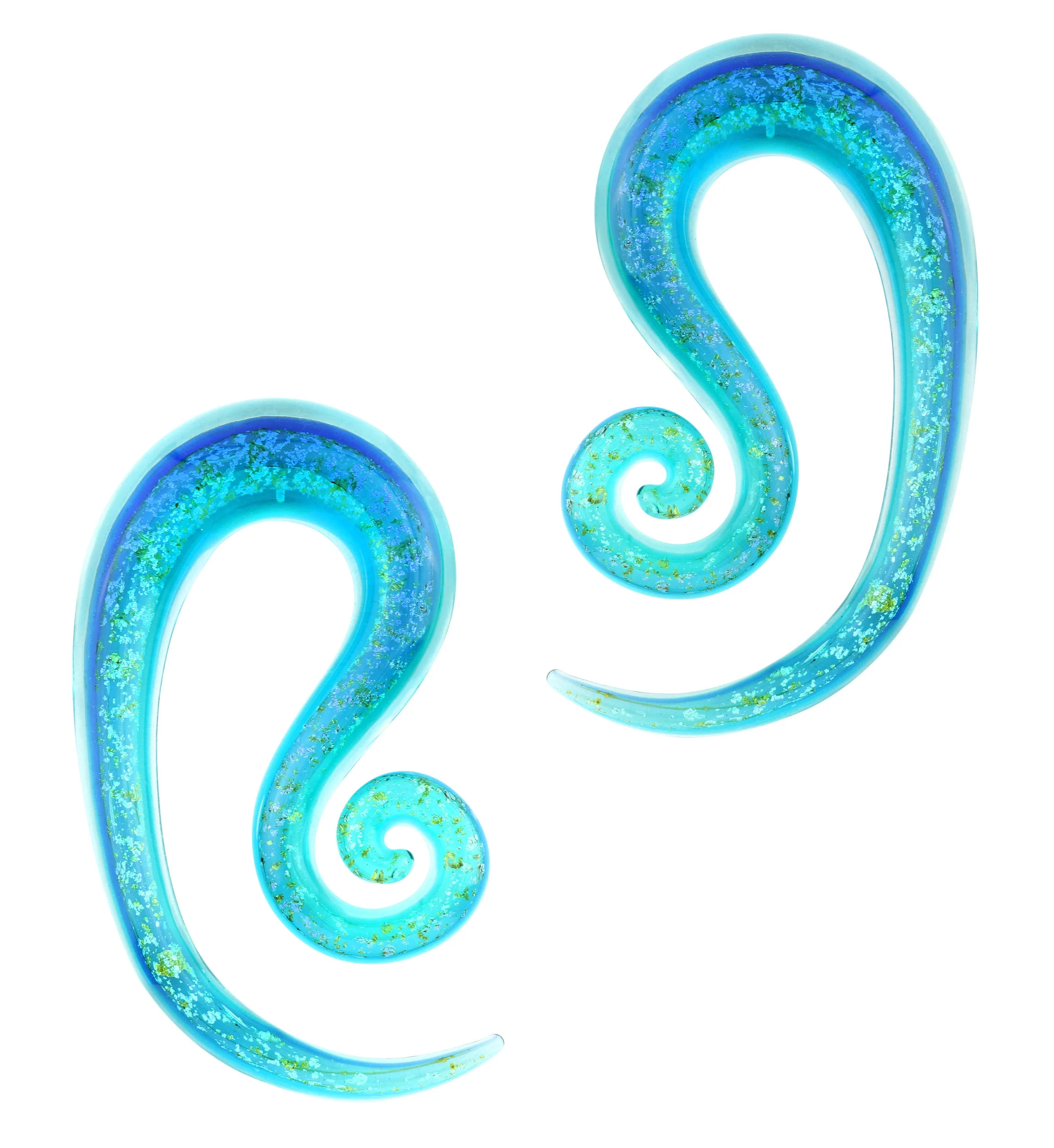 Helical Blue Dichroic Glass Spirals - Image 3