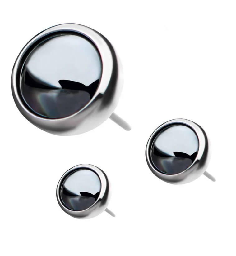 Hematite Threadless Titanium Top