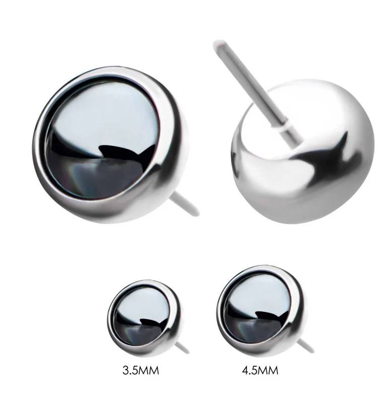 Hematite Threadless Titanium Top - Image 3