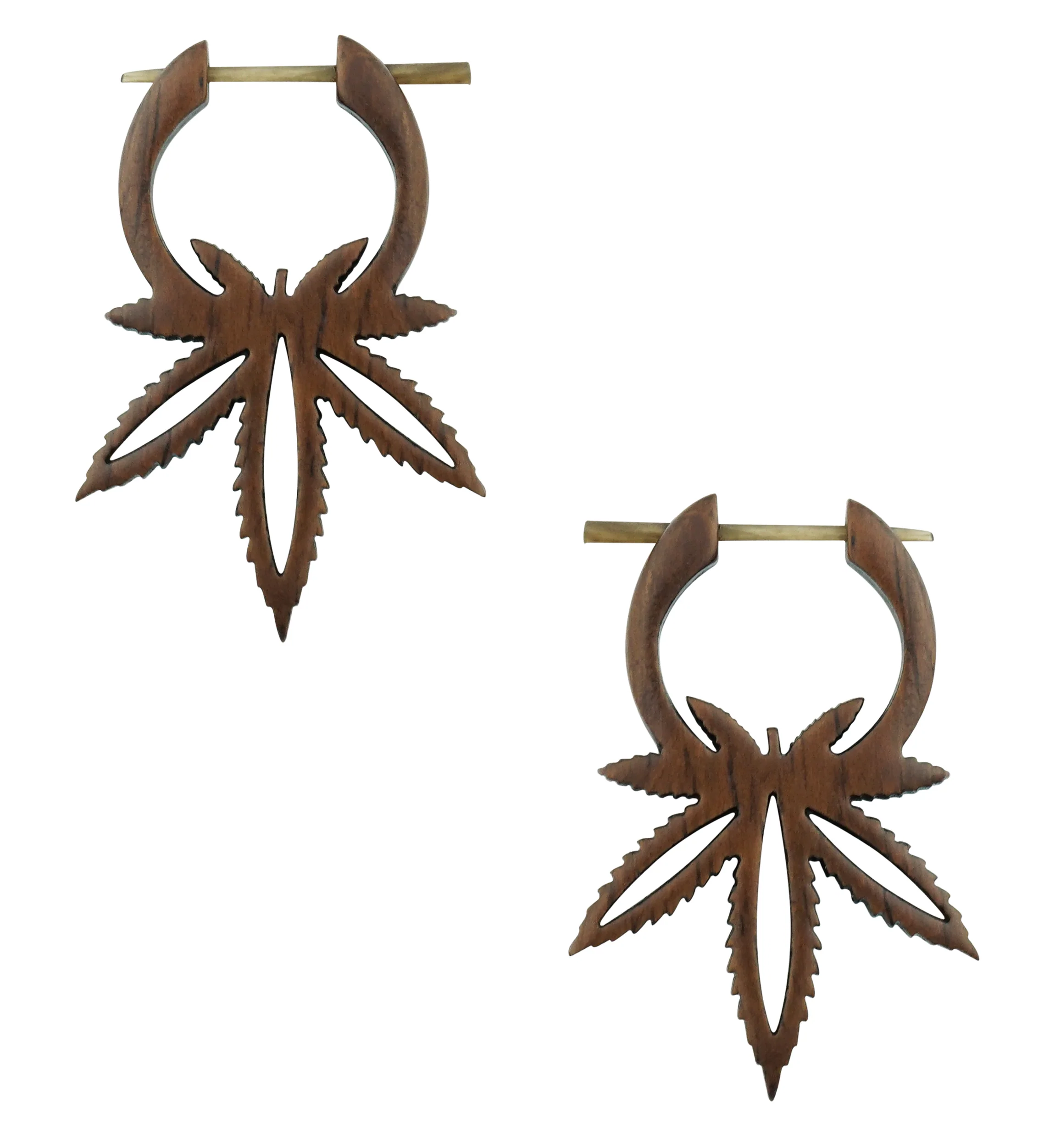 Hemp Hoop Wood Earrings