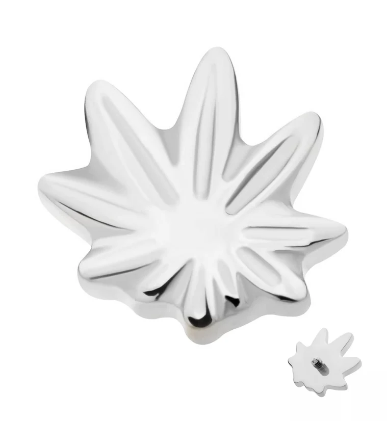 Hemp Leaf Internally Threaded Titanium Top