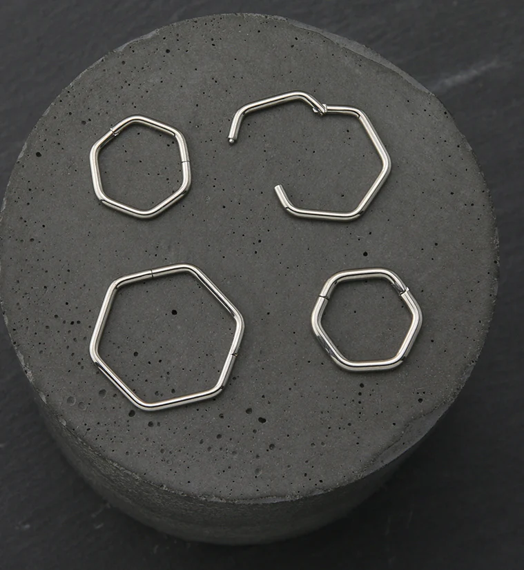 Hex Stainless Steel Hinged Segment Ring - Image 2