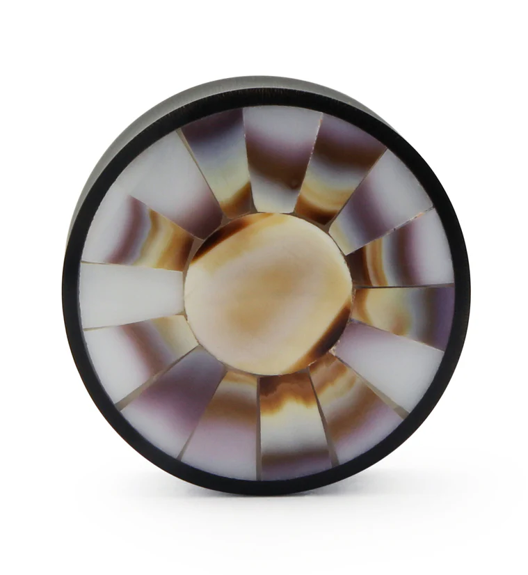 Horn Plugs With Sanded Cukli Shell Inlay - Image 2