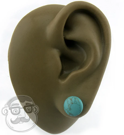 Howlite Turquoise Stone Plugs - Single Flare - Image 6