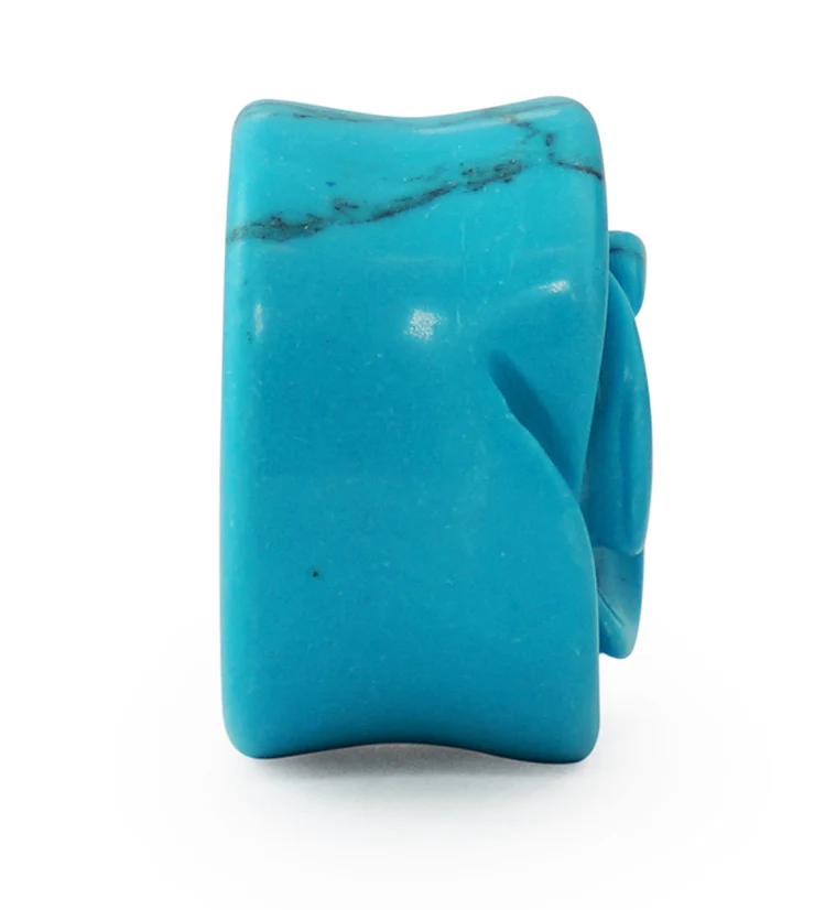 Howlite Turquoise Stone Rosebud Plugs - Image 4