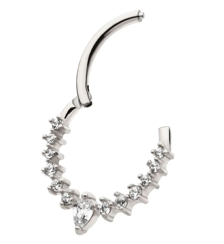 Icicle Stainless Steel Hinged Segment Ring - Image 3