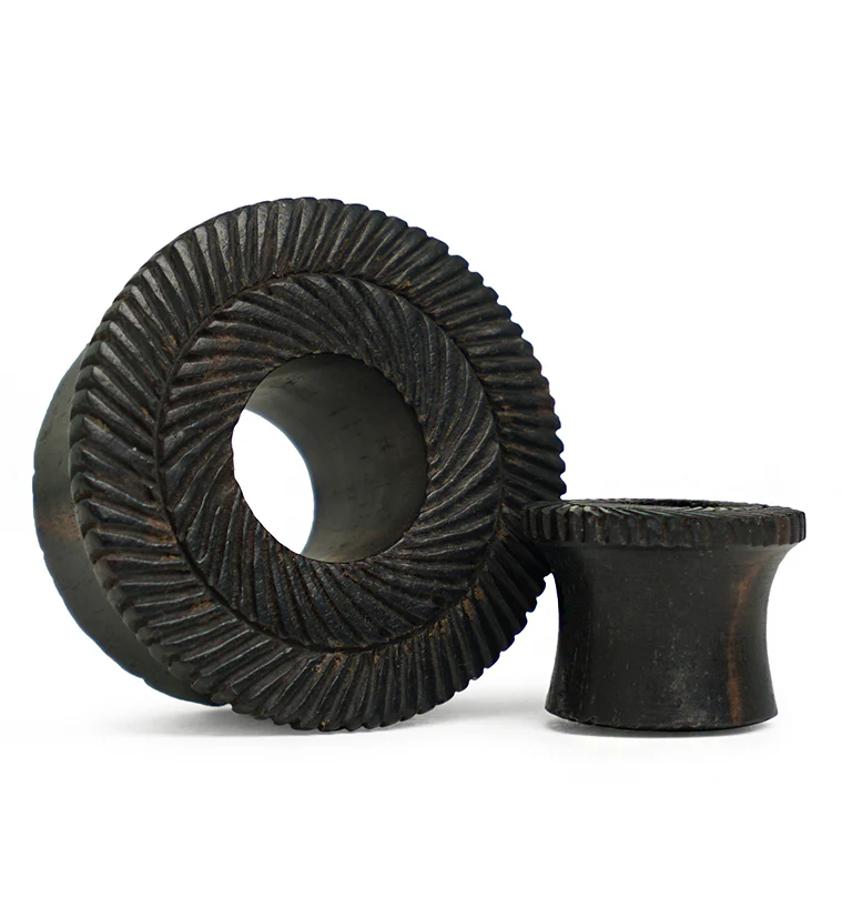 Interlace Areng Wood Mayan Flare Tunnel Plugs