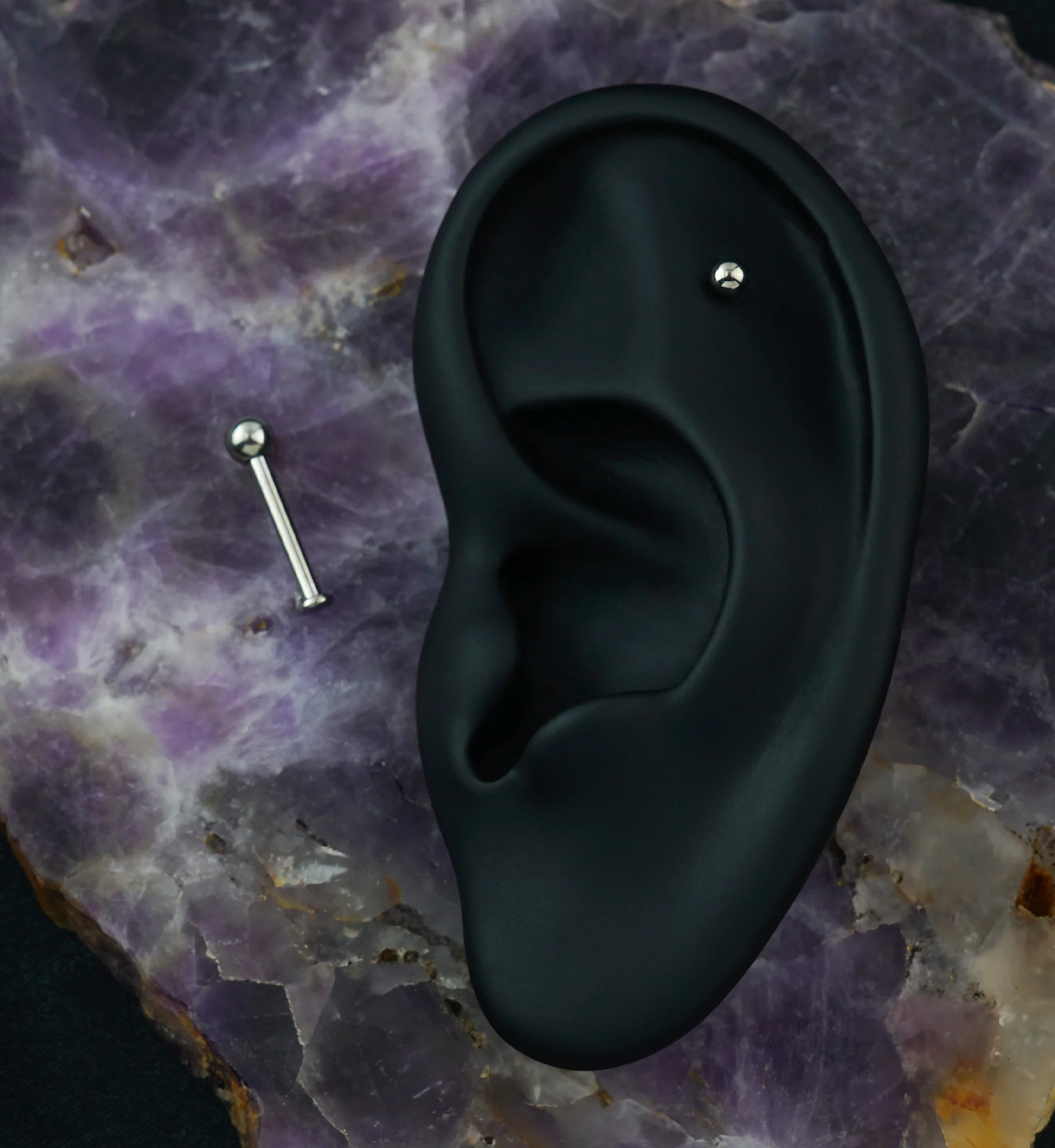 Internally Threaded Stainless Steel Labret Stud - Image 2