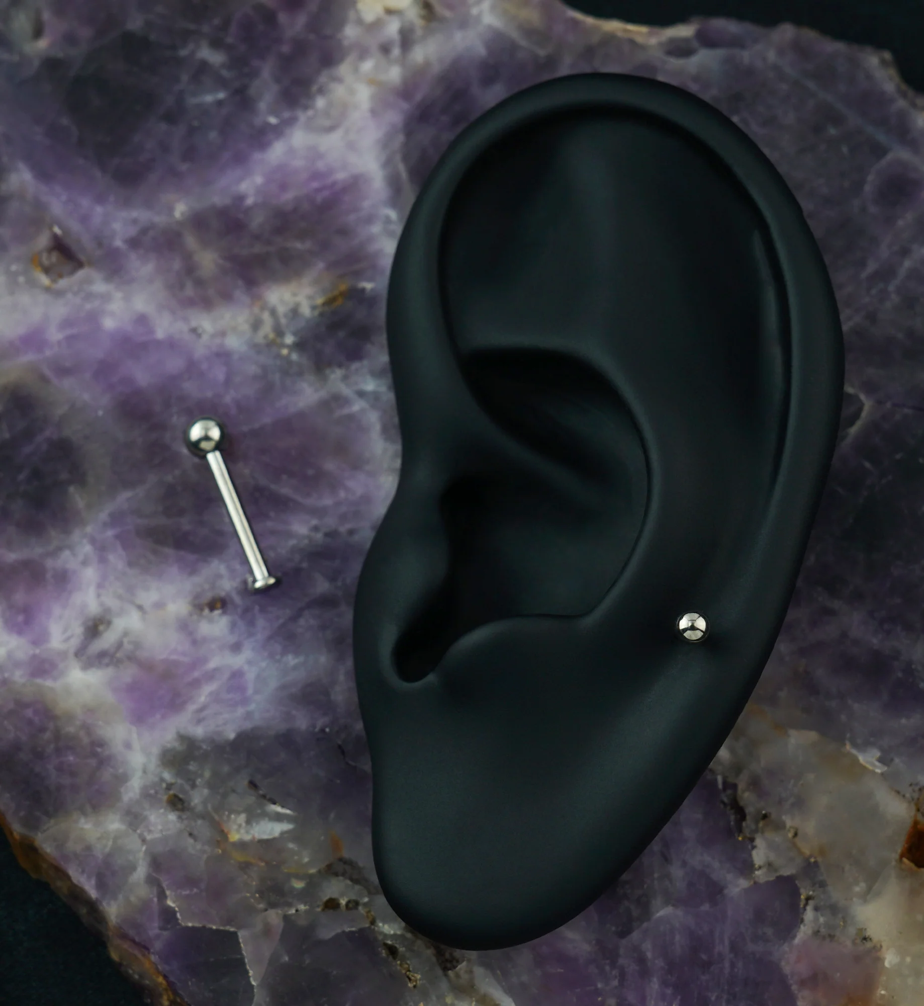 Internally Threaded Stainless Steel Labret Stud - Image 3