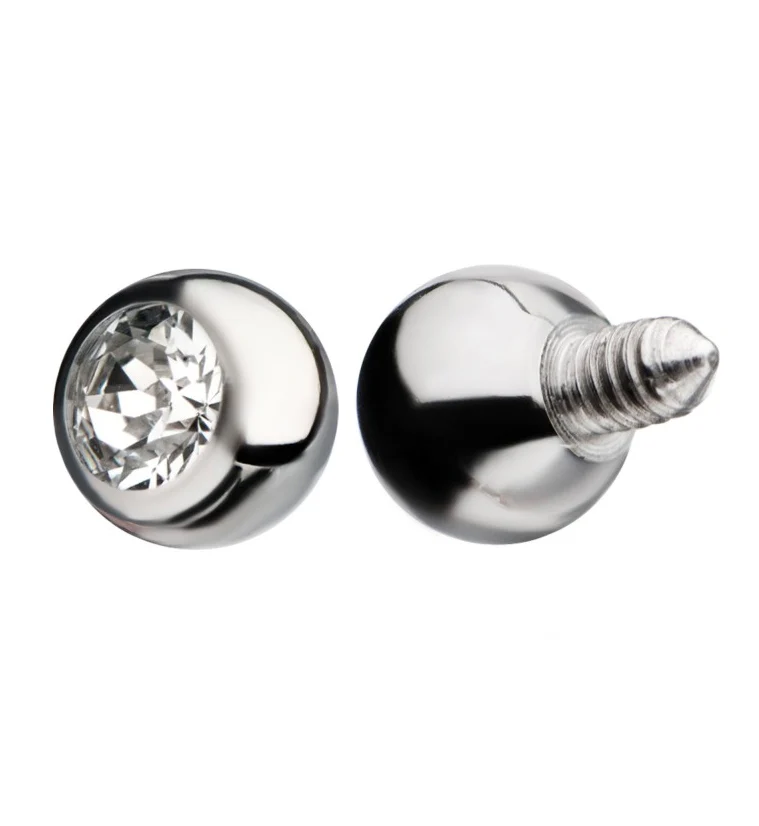 Internally Threaded Titanium CZ Replacement Balls