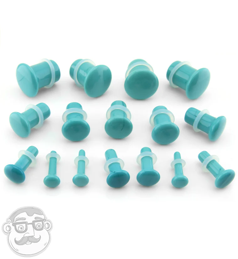 Island Blue Single Flare Glass Plugs - Image 2
