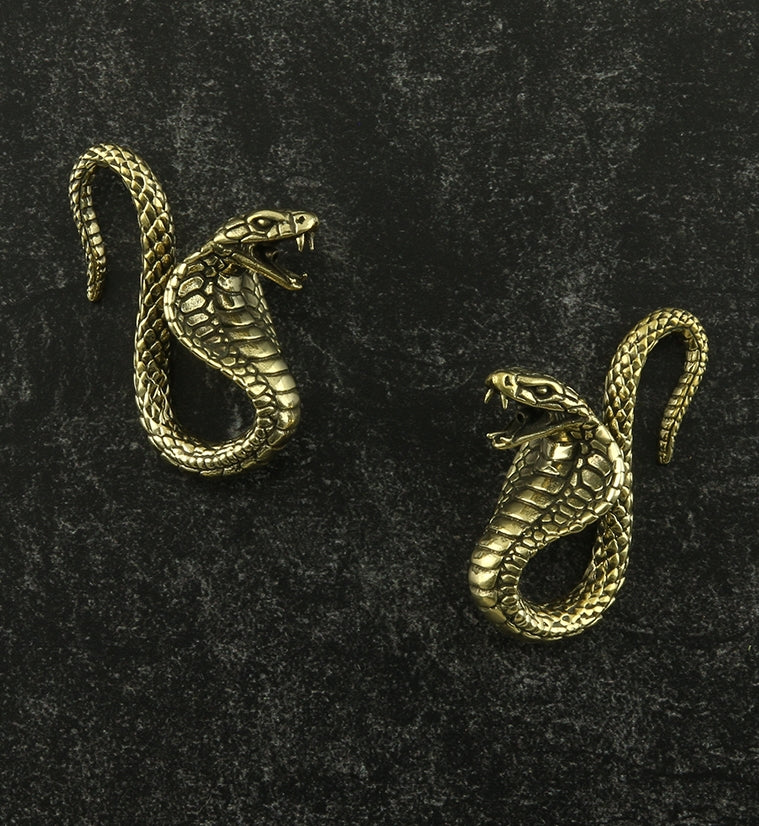 King Cobra Snake Brass Ear Weights - Image 3