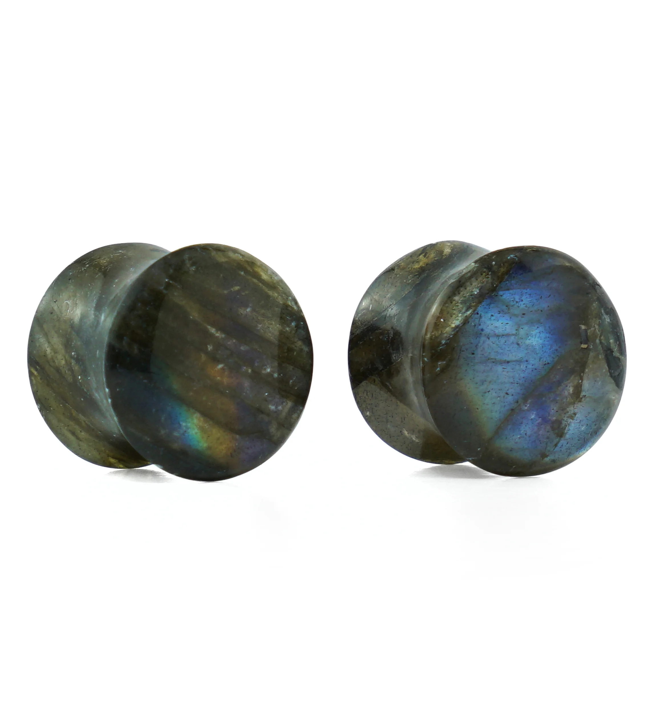 Labradorite Stone Plugs (00G - 10mm) Version 2 - Image 2