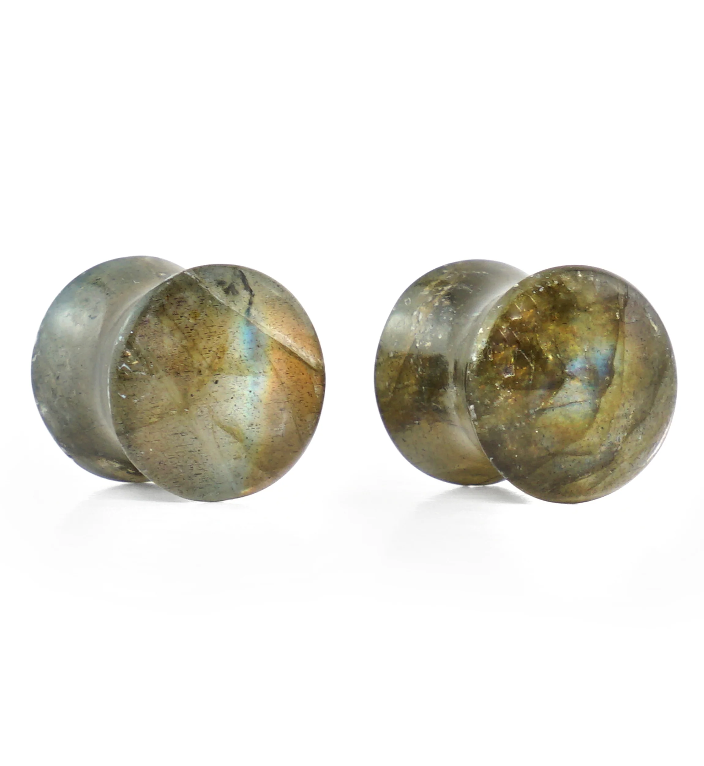 Labradorite Stone Plugs (0G - 8mm) Version 1 - Image 2