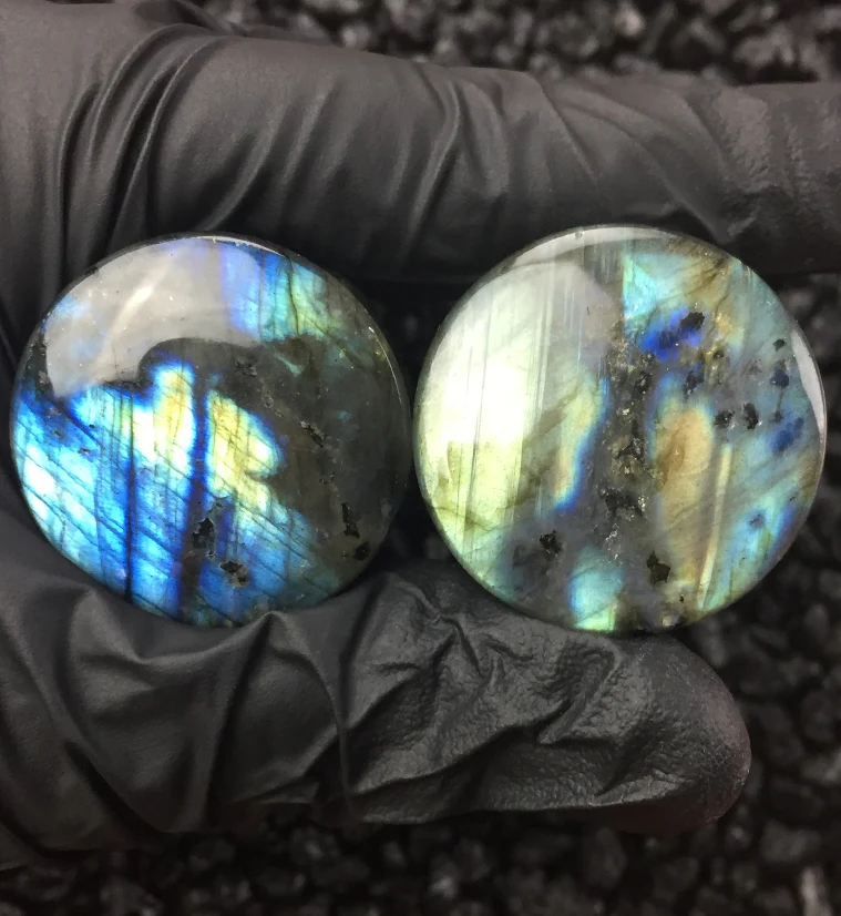Labradorite Stone Plugs (1 & 1/8" - 28mm) Version 4