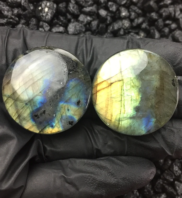 Labradorite Stone Plugs (1 & 1/8" - 28mm) Version 5