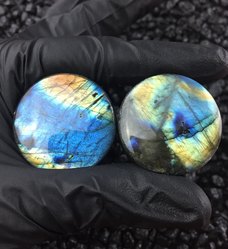 Labradorite Stone Plugs (1 & 1/4" - 32mm) Version A
