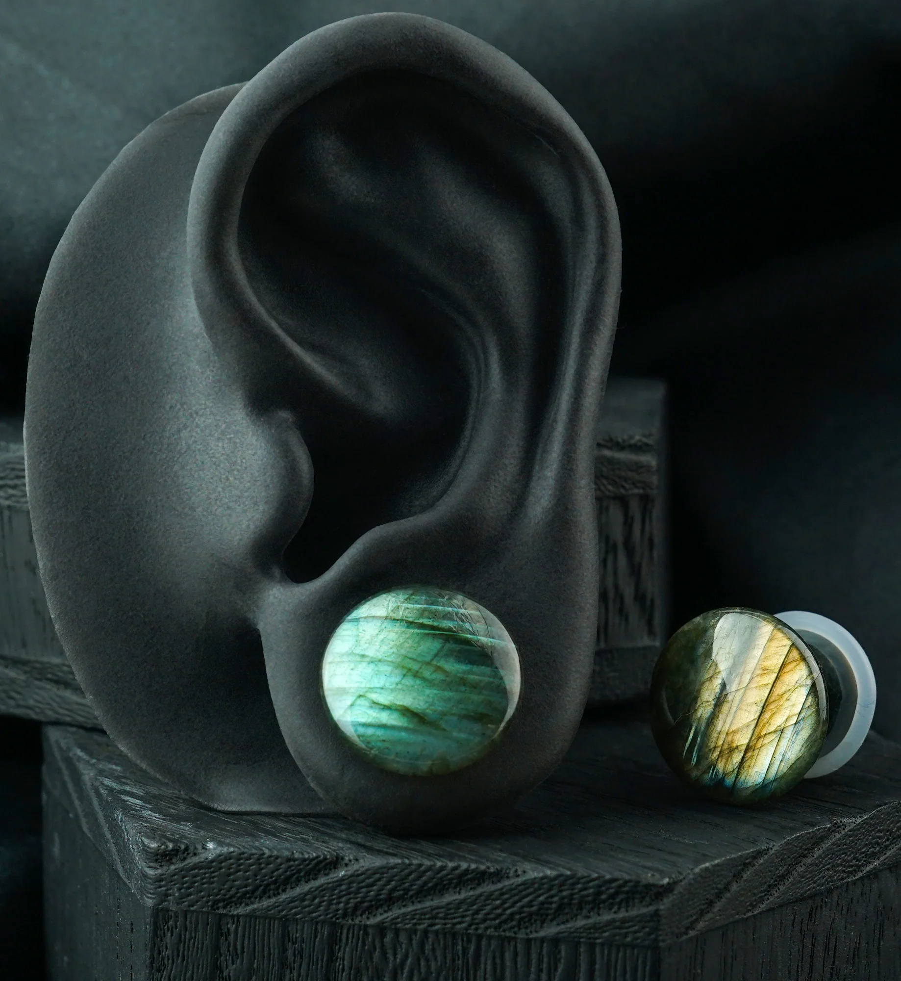 Labradorite Stone Plugs - Single Flare - Image 2