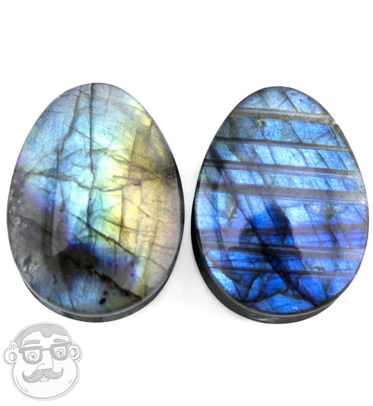 Labradorite Stone Teardrop Plugs - Image 7