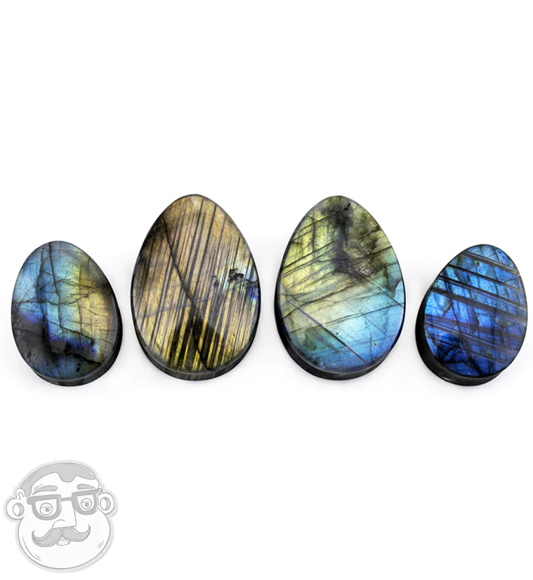 Labradorite Stone Teardrop Plugs - Image 8