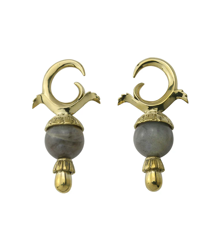 Labradorite Stone Totum Ear Weights